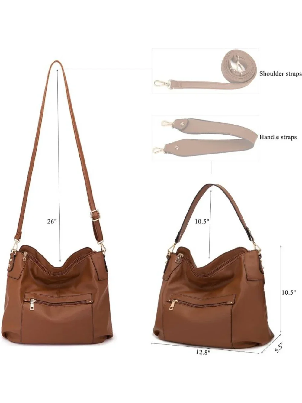 Stylish Large Hobo Crossbody Bag & Wallet Set for Women - Versatile Shoulder